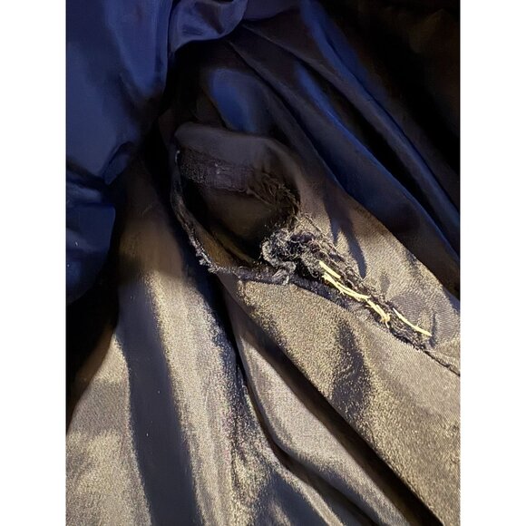 LONDON FOG Classic Trench Coat Old Money Quiet Luxury Navy Blue Raincoat Size 12 - Picture 8 of 9